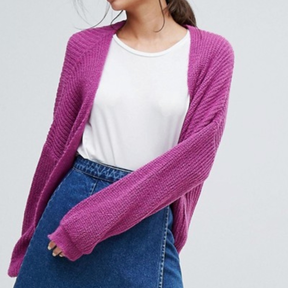 Chunky Cardigan In Fluffy Rib - Picture 5 of 5